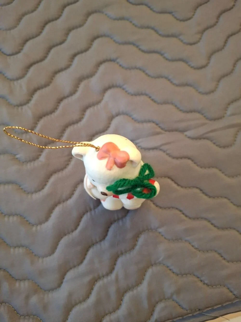 Vintage Teddy Bear Christmas Ornament Candy Cane Gift Holiday Tree Decor